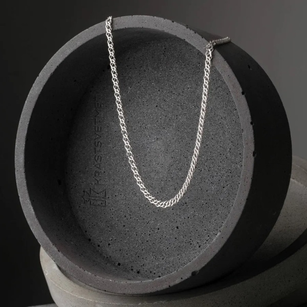 Цепь из серебра 925, плетение «Ромб двойной»